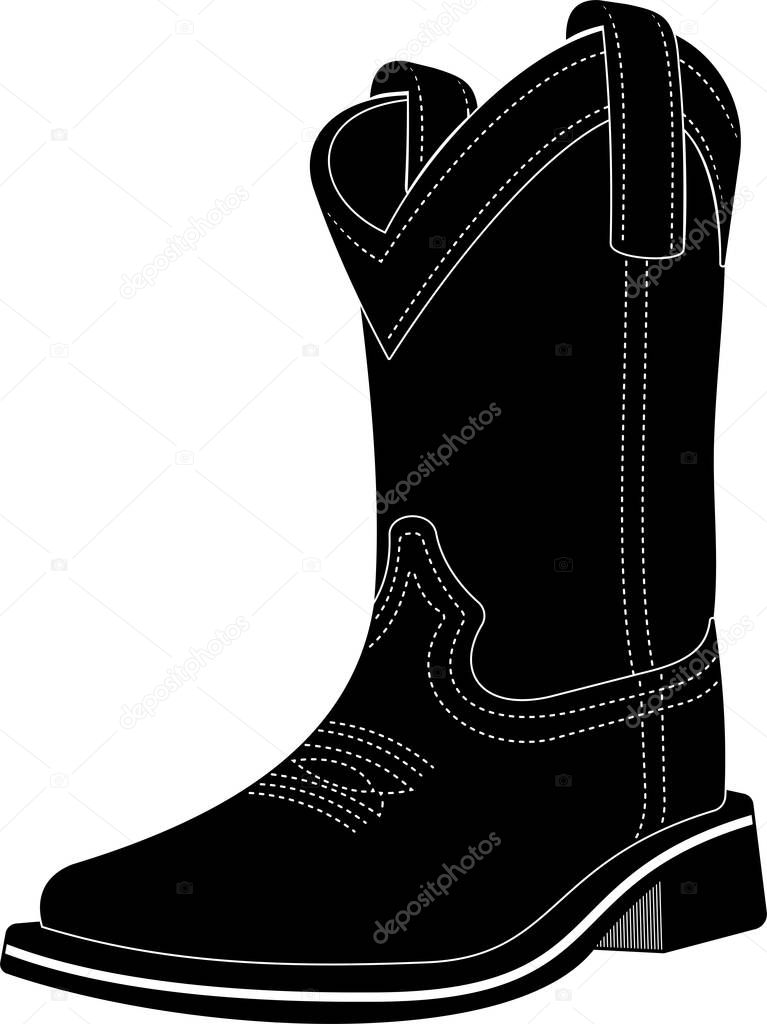 Cowboy boot isolated on white background. Boot vector.