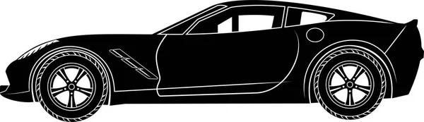 Спортивний Автомобіль Білий Чорний Векторні Ілюстрації — стоковий вектор