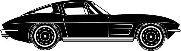 Carro Esporte Branco Preto Vetor Ilustração —  Vetores de Stock