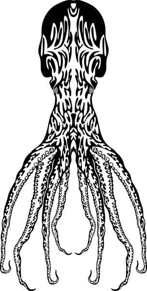 Imagem Vetorial Ilustração Octopus Isolada Sobre Fundo Branco Elemento Design — Vetor de Stock