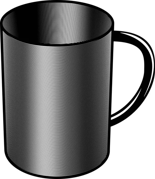 Coupe Acier Mug Vector Coupe Métal Isolé Sur Fond Blanc — Image vectorielle