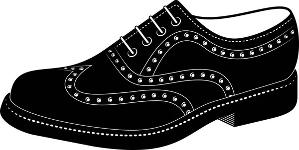 Mannen Zwart Schoenen Vector Illustratie — Stockvector
