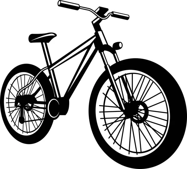 Bisiklet Izole Edilmiş Tek Renkli Vektör Illüstrasyonu — Stok Vektör
