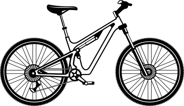 Bicicleta Aislada Monocroma Ilustración Vectorial — Archivo Imágenes Vectoriales