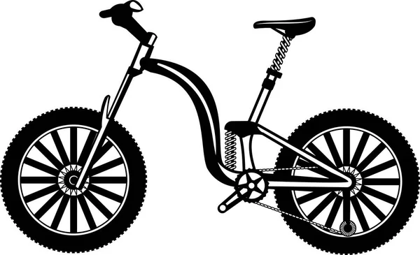 自転車は隔離され モノクロ ベクターイラスト — ストックベクタ