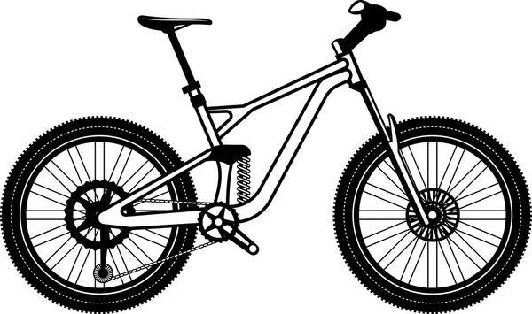 Bicicleta Aislada Monocroma Ilustración Vectorial — Archivo Imágenes Vectoriales