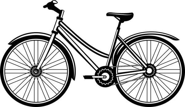 自行车隔离和单色 矢量说明 — 图库矢量图片