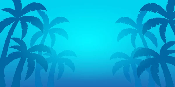 Fondo tropical de verano con palmeras y puesta de sol. Tarjeta de invitación del cartel del cartel de verano. Hora de verano. Vector — Archivo Imágenes Vectoriales