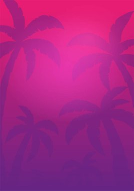 Yaz tropikal arka plan avuç içi ile. Yaz afiş poster el ilanı davetiye. Yaz saati. Vektör çizim.