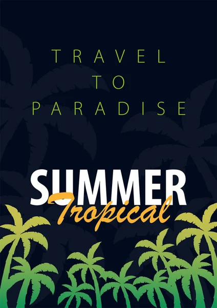Sommer tropischen Hintergründen mit Palmen. Sommerplakat Flyer Einladungskarte. Sommerzeit. Vektorillustration. — Stockvektor