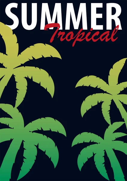 Zomer tropische achtergronden met palmen. Zomer plakkaat poster flyer uitnodigingskaart. Zomertijd. Vectorillustratie. — Stockvector