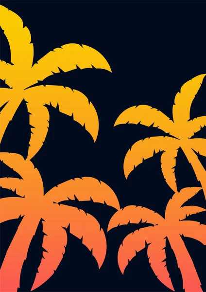 Fondo tropical de verano con palmeras. Tarjeta de invitación del cartel del cartel de verano. Hora de verano. Ilustración vectorial . — Archivo Imágenes Vectoriales