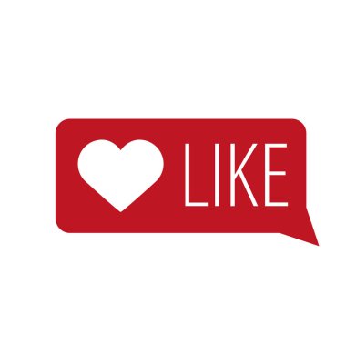 Gibi izole karşı bildirim. Düz sosyal medya işareti. Vektör çizim.