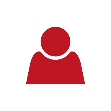 Kırmızı vektör adam profil simgesi. Vektör çizim.