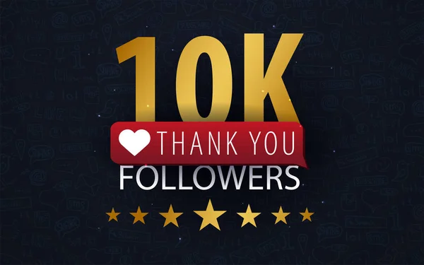 10 k takipçileri illüstrasyon düğmesinde teşekkür ederiz. Vektör çizim.