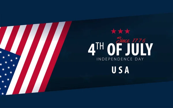 Quatro de Julho. 4 de Julho. Dia da Independência dos EUA. Ilustração vetorial . — Vetor de Stock