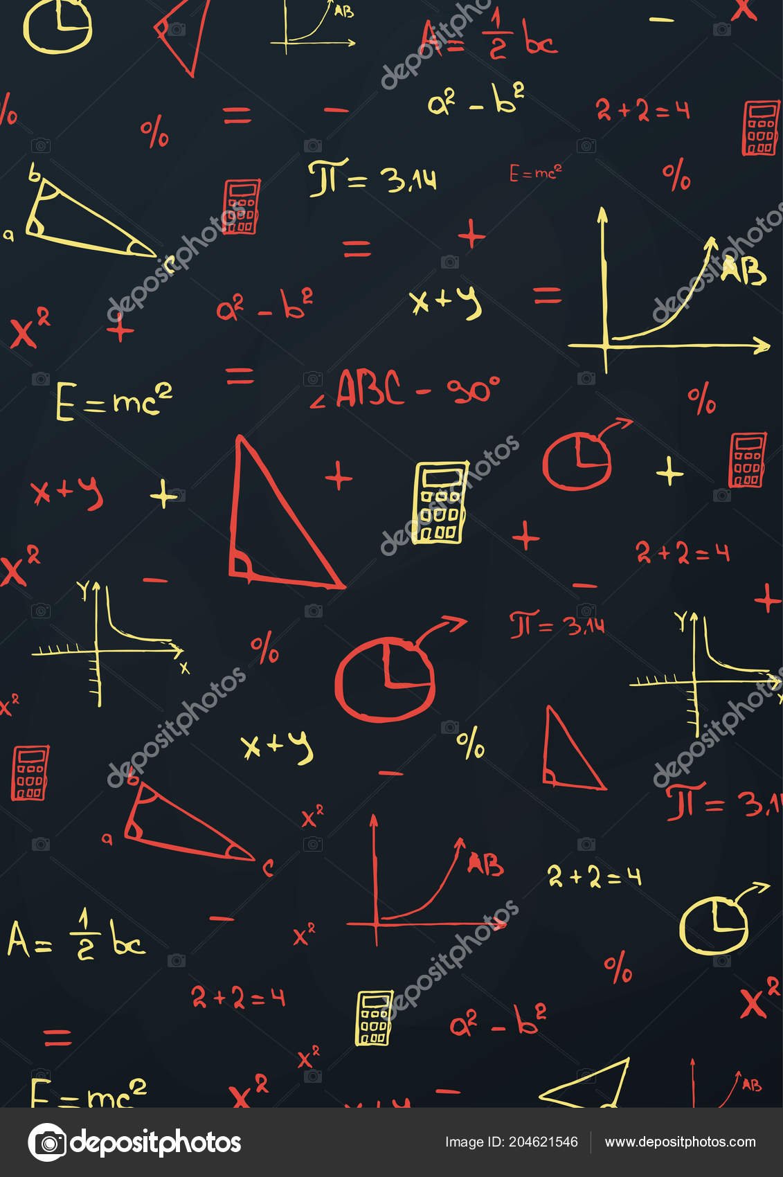 Materia Di Matematica A Scuola Con I Doodles Di Disegnare A