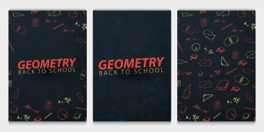 El-beraberlik karalamalar ile geometri okul kul. Eğitim afiş. Vektör çizim.