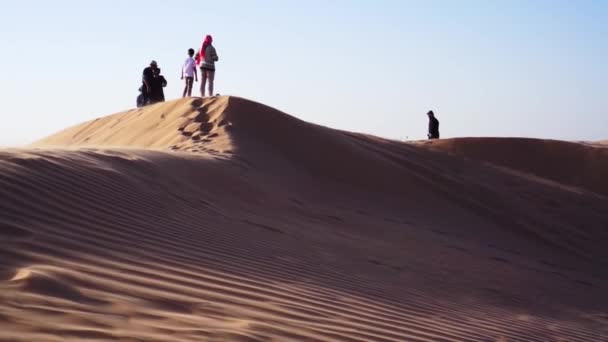 Paisaje de arena, maravillosas dunas. Desierto en Dubai . — Vídeo de stock