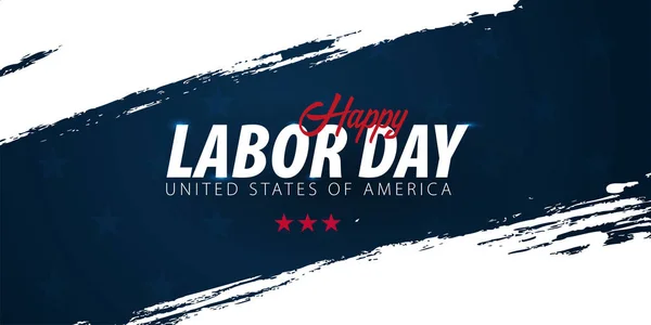 Promoción de la venta del Día del Trabajo, publicidad, póster, bandera, plantilla con bandera estadounidense. Papel pintado del día del trabajo americano. Descuento de cupón — Vector de stock