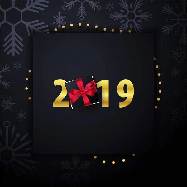 2019 Happy New Year Background with snowflakes for your Seasonal Flyers and Greetings Card or Christmas themed invitations. — Stock Vector