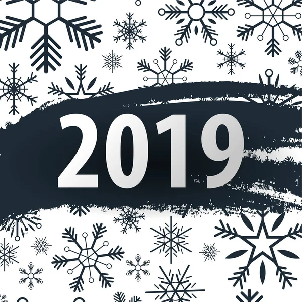 2019 С Новым годом фон со снежинками для сезонных листовок и поздравительных открыток или Рождество тематические приглашения . — стоковый вектор