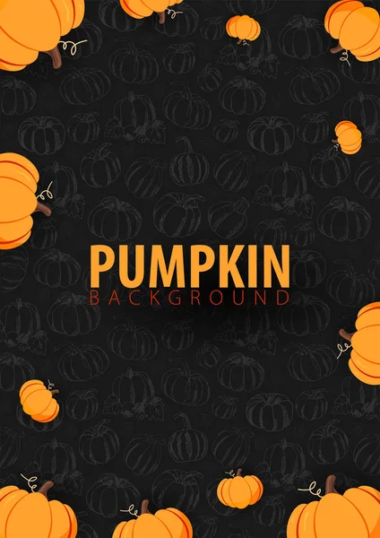 Herbst Dunklen Hintergrund Mit Kürbis Für Den Einkauf Verkauf Promo — Stockvektor