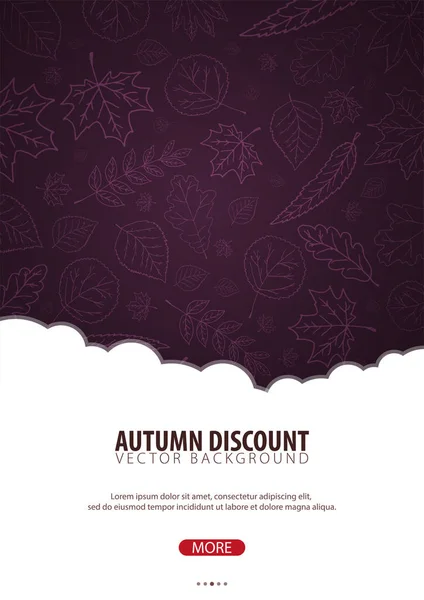 Herbst Hintergrund mit Blättern. für Shopping-Verkauf, Promo-Poster und Rahmenbroschüre, Web-Banner. Vorlage zur Vektorillustration. — Stockvektor