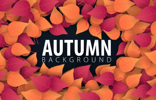 Autumn banner with leaves background for shopping sale, promo poster and frame leaflet, web banner. Vector illustration. — Stock Vector