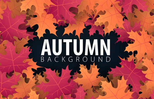Bannière d'automne avec fond de feuilles à vendre, affiche promotionnelle et dépliant cadre, bannière web. Illustration vectorielle . — Image vectorielle
