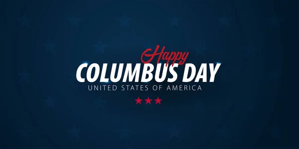 Columbus Day promoção de venda, publicidade, cartaz, banner, modelo com bandeira americana. Papel de parede dia Columbus. Voucher desconto . — Vetor de Stock