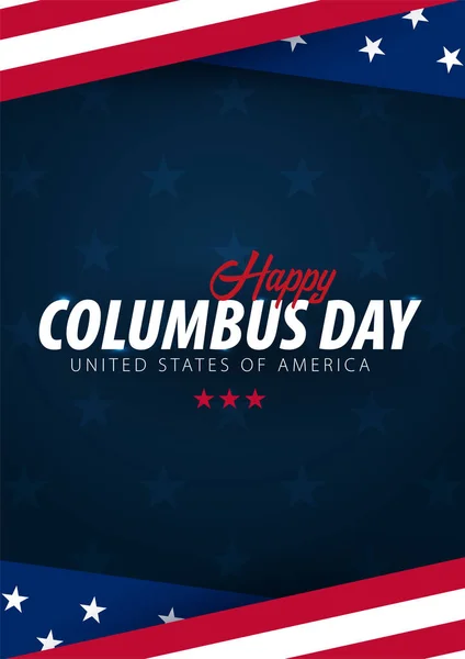 Columbus Day promoción de venta, publicidad, póster, bandera, plantilla con bandera americana. Fondo de pantalla del día de Colón. Descuento de cupón . — Archivo Imágenes Vectoriales