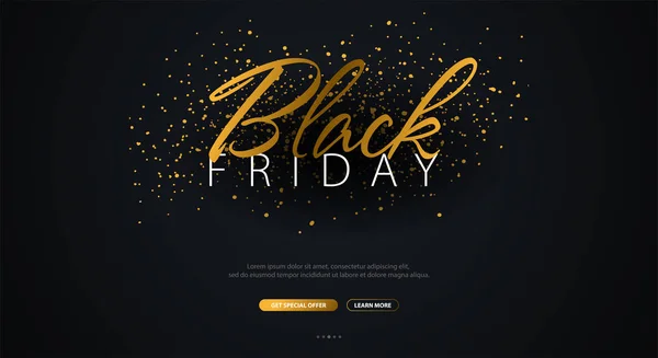 Black Friday Sale Banner caligráfico. Ilustração vetorial . — Vetor de Stock