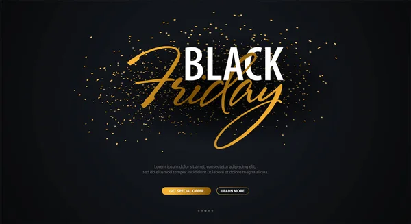 Black Friday Sale Banner caligráfico. Ilustração vetorial . — Vetor de Stock