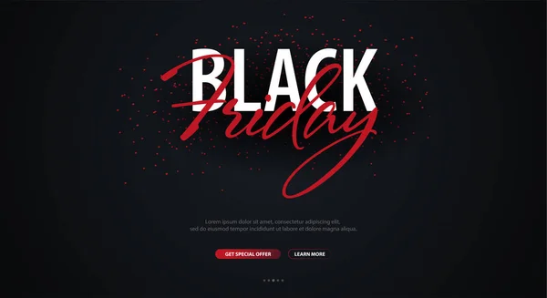 Zwarte vrijdag verkoop kalligrafische banner. Vectorillustratie. — Stockvector