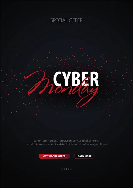 Bannière calligraphique Cyber Monday Sale. Illustration vectorielle . — Image vectorielle