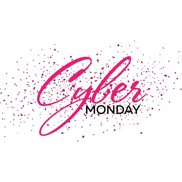 Cyber Monday Sale Banner caligráfico. Ilustração vetorial . — Vetor de Stock