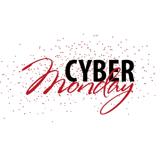 Cyber Monday Sale Banner caligráfico. Ilustração vetorial . — Vetor de Stock