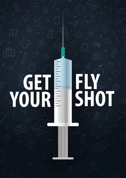 Vaccination. Prends ton vaccin contre la grippe. Affiche médicale. Soins de santé. Illustration de médecine vectorielle . — Image vectorielle