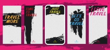 Seyahat hikayelerin bir dizi Instagram için. Yaratık için benzersiz içerik paketi