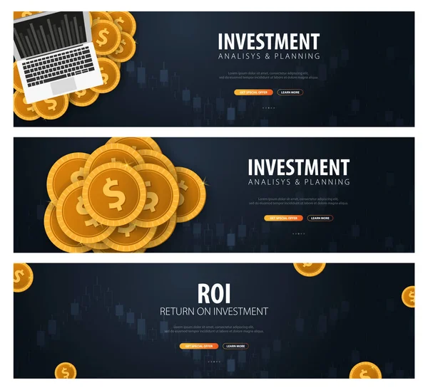 Jeu Rendement Sur Investissement Roi Marché Finance Trading Investissement Pièces — Image vectorielle