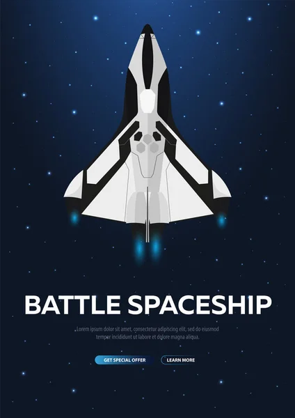 Space Shuttle. Astronomische galaxy ruimte achtergrond. Vectorillustratie. — Stockvector