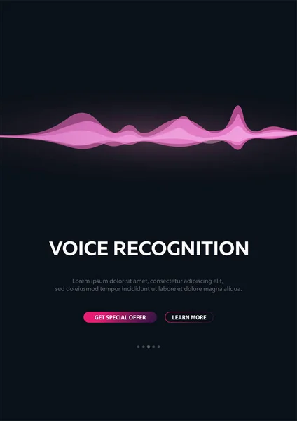 Système de reconnaissance vocale et assistant personnel. Biométrie vocale. Onde sonore . — Image vectorielle