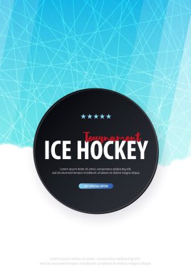 Hokey arka plan puck ve doodle elemanları ile. Vektör çizim.