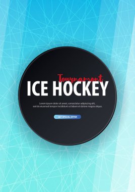Hokey arka plan puck ve doodle elemanları ile. Vektör çizim