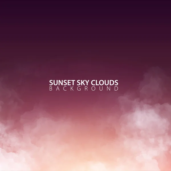 Sunset evening sky with white realistic clouds. Vector Illustration. — Stock Vector