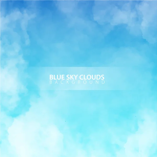 Ciel bleu avec des nuages blancs réalistes. Illustration vectorielle . — Image vectorielle