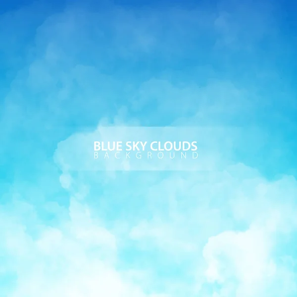 Cielo azul con nubes realistas blancas. Ilustración vectorial . — Vector de stock