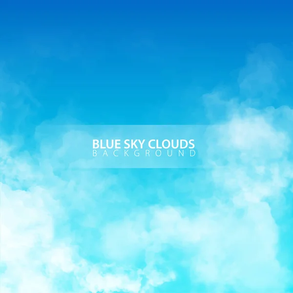 Blauwe hemel met witte realistische wolken. Vectorillustratie. — Stockvector