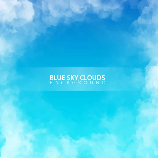 Blauwe hemel met witte realistische wolken. Vectorillustratie. — Stockvector